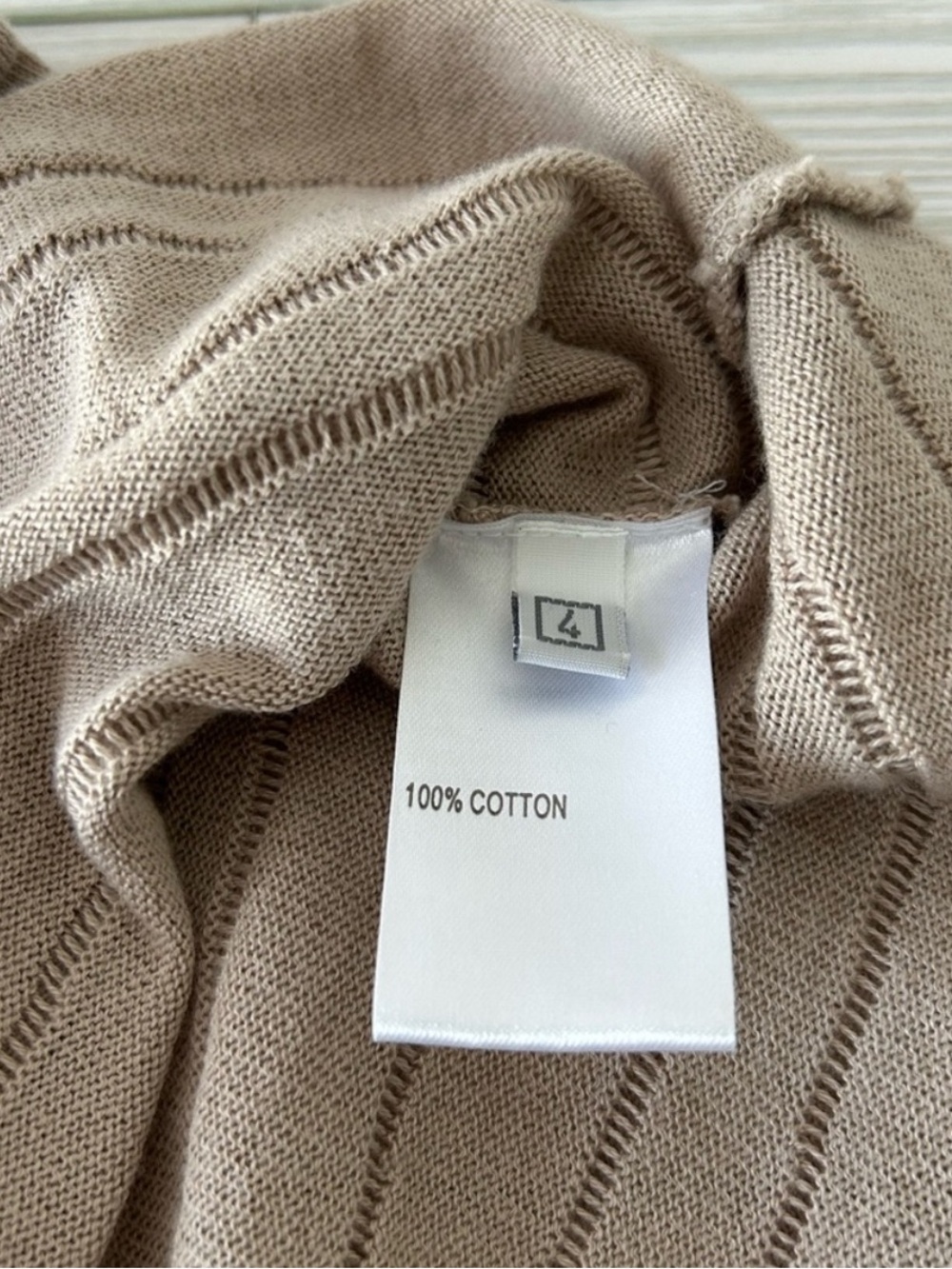 Fusun 100% Cotton Textured Taupe Tank Top - Picture 4 of 4